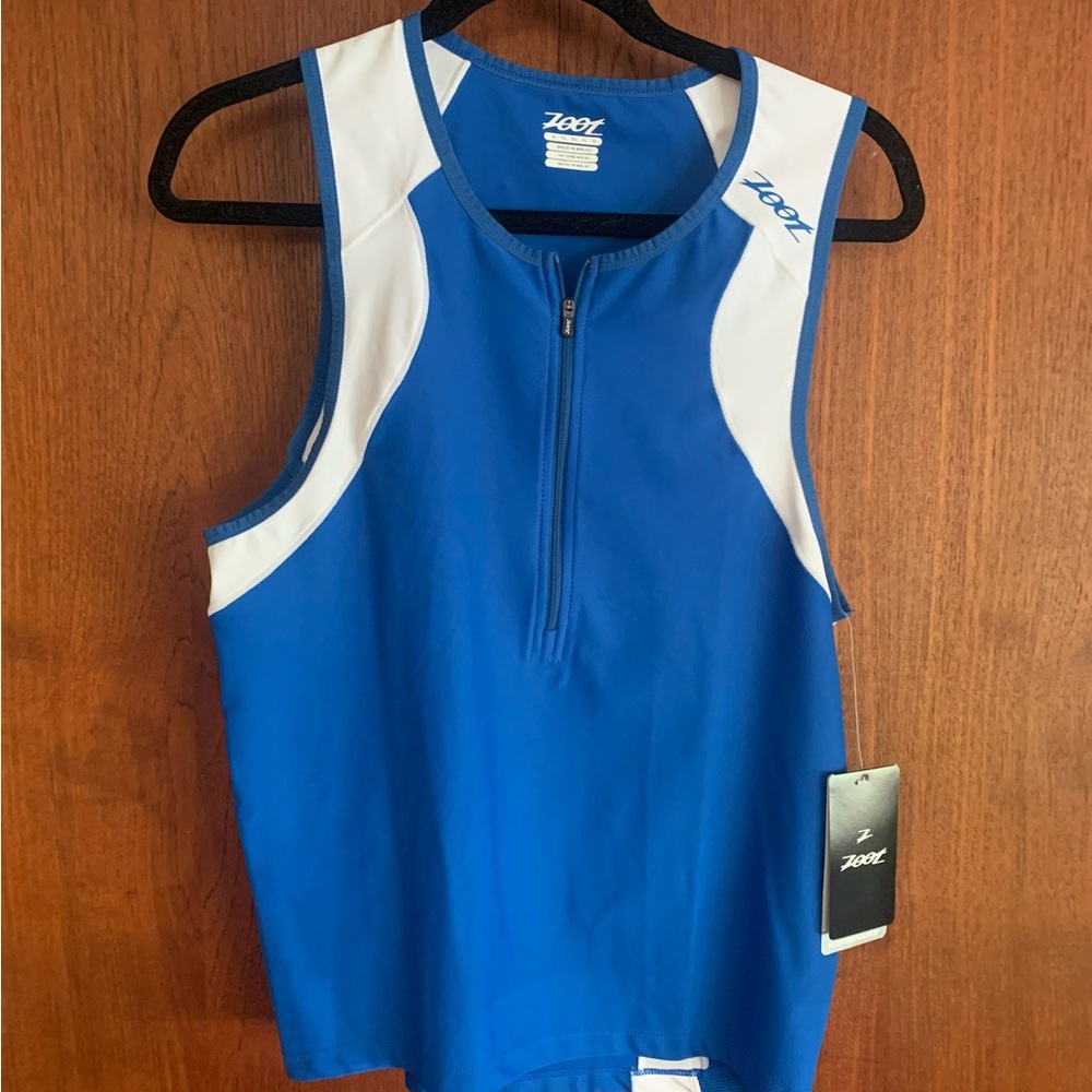 Men’s Endurance Tri Tank, Classic blue-white, X-Large